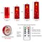 Flameless Candle with Remote Timer – 9 Flickering Acrylic Battery Operated LED Pillar Candles with Embedded Star String for Valentine's Day, Home Decor, and as a Gift (Red)